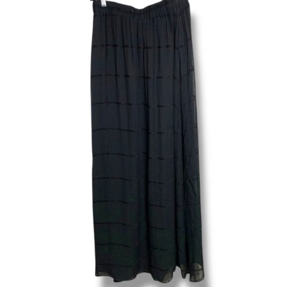 Limited By Ronen Chen Skirt Size 8 Black Embossed Chiffon Maxi Length Whimsigoth - Picture 2 of 5